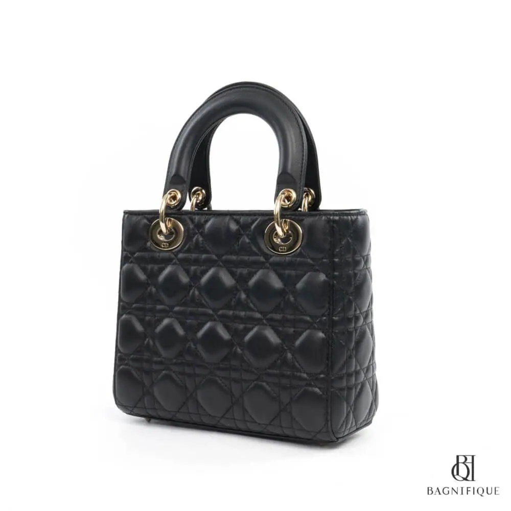 DIOR LADY SMALL BLACK CALF GHW 7492