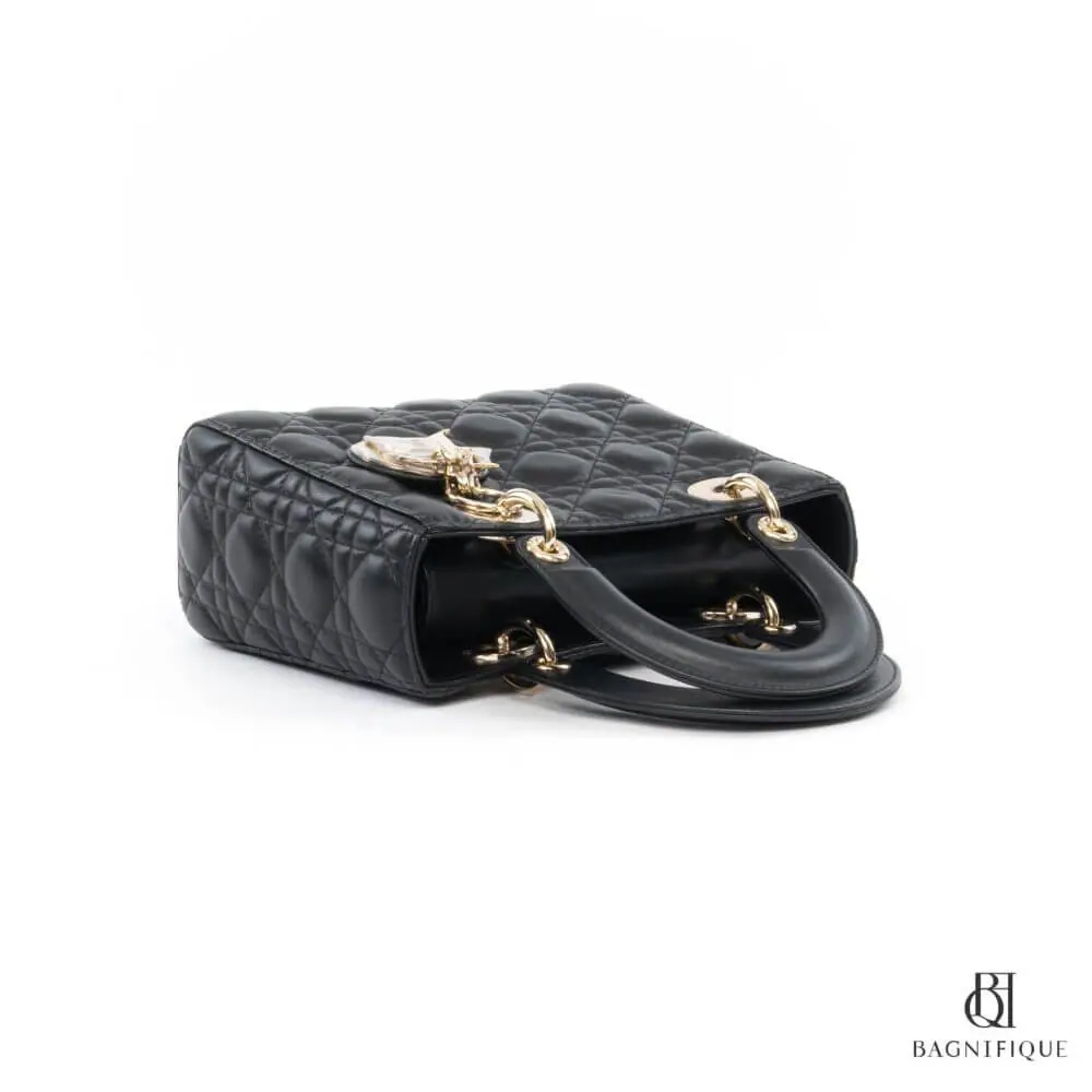 DIOR LADY SMALL BLACK CALF GHW 7494