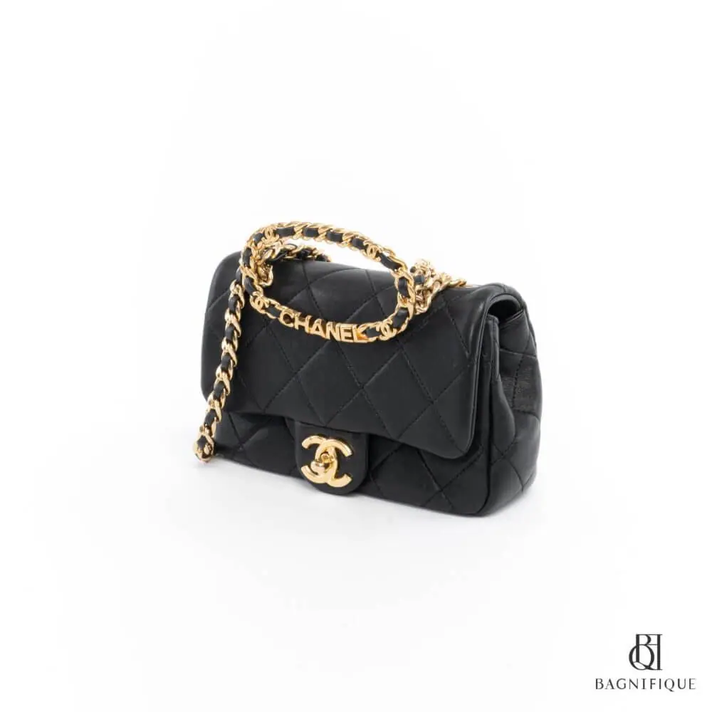 สำเนาของ CHANEL FLAP BAG WITH HANDLE BLACK CALF GHW GK0TEP8A 1763