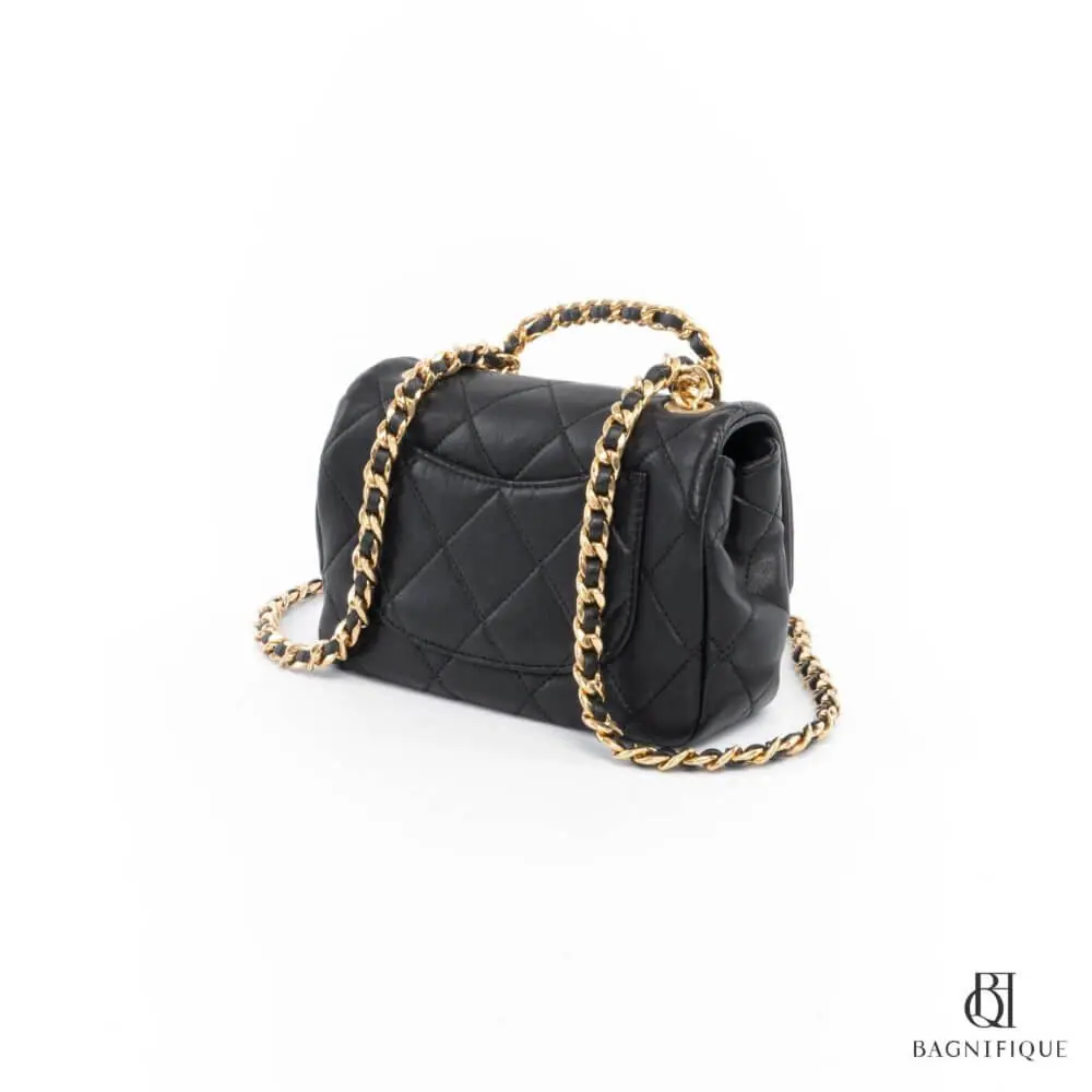 สำเนาของ CHANEL FLAP BAG WITH HANDLE BLACK CALF GHW GK0TEP8A 1764