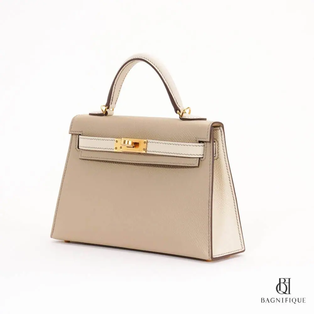 สำเนาของ HERMES KELLY 20 BEIGE WHITE EPSOM GHW STAMP Z 0041