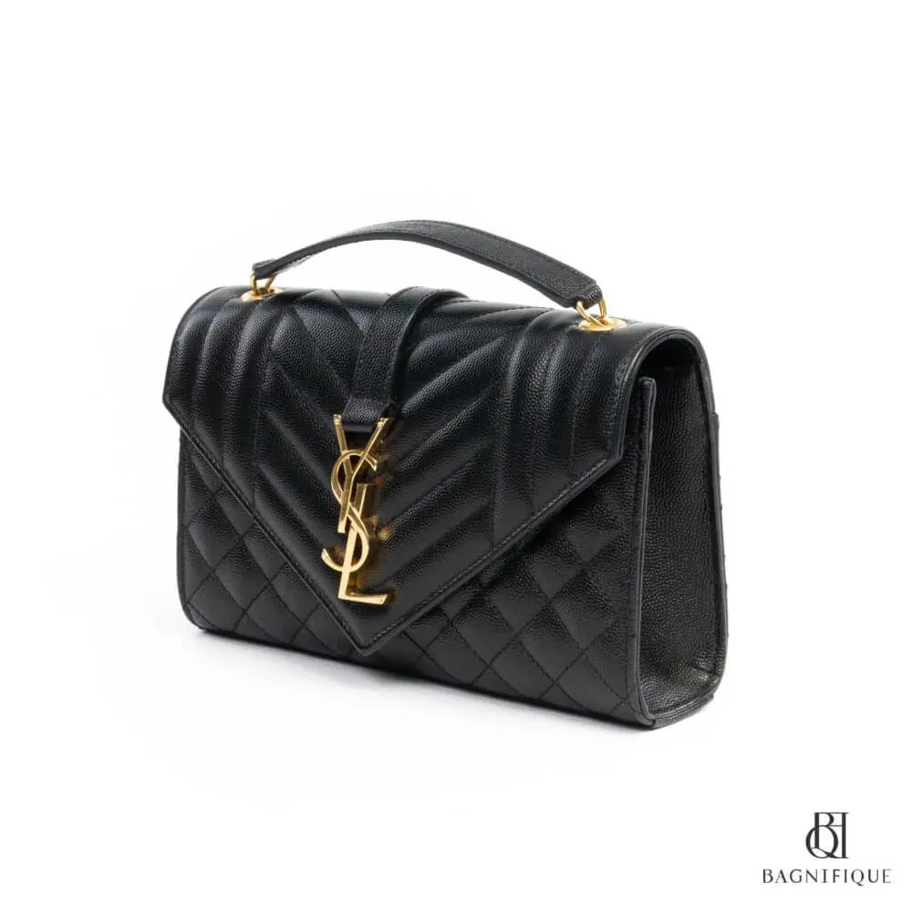 สำเนาของ YSL ENVELOPE BLACK CHEVRON GHW 5060