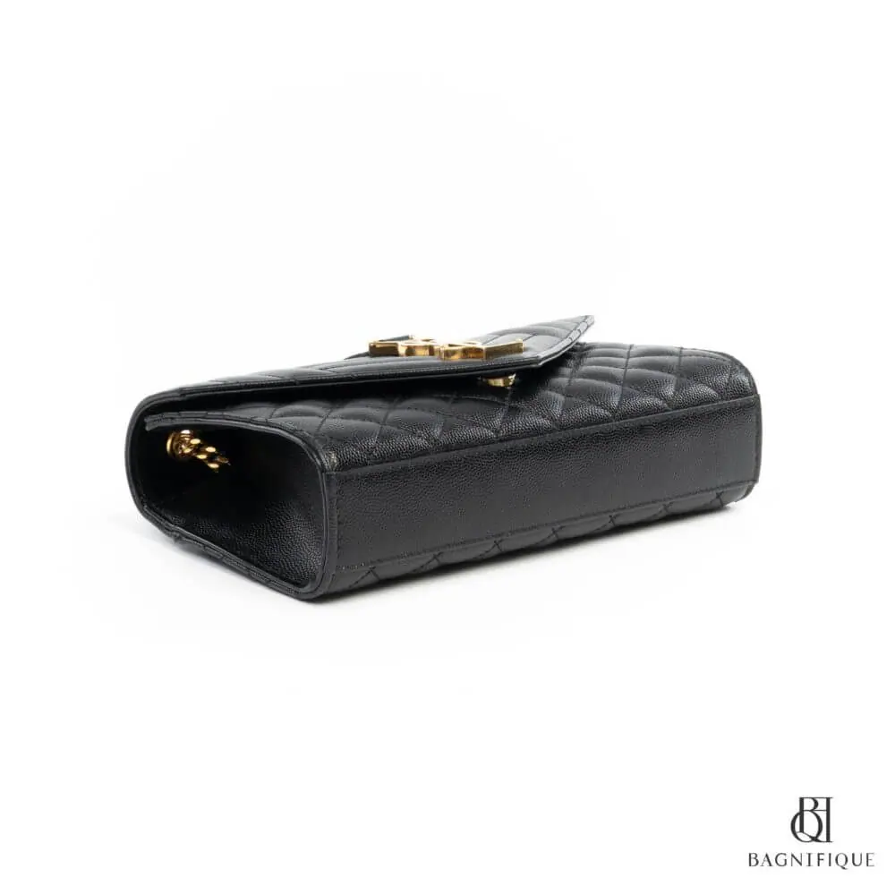 สำเนาของ YSL ENVELOPE BLACK CHEVRON GHW 5065