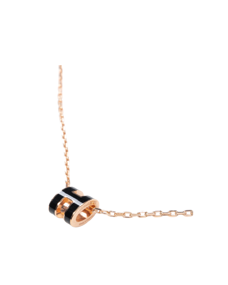 NEW HERMES POP NECKLACE MINI BLACK RGHW 1